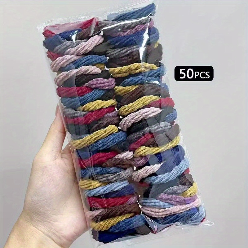 Travel Accessories For Girls - 50 Adet Siyah Karışık Renk Saten