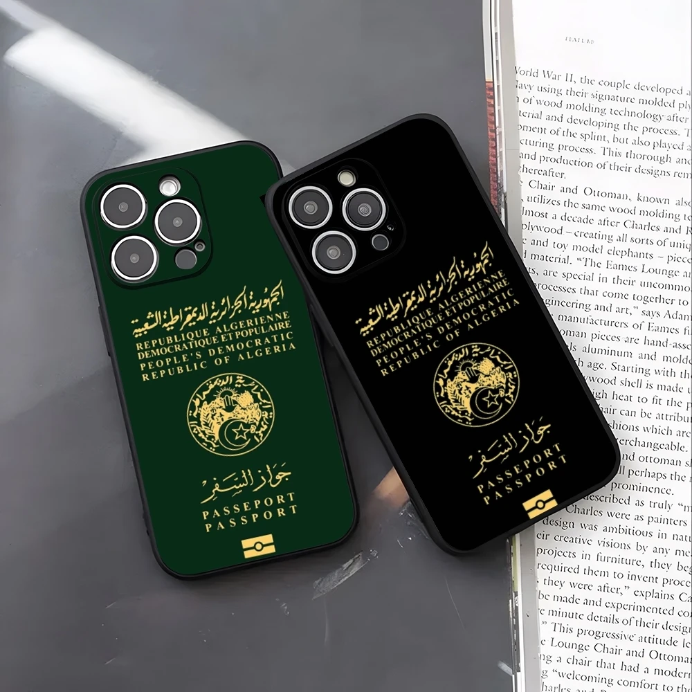 Travel Accessories Iphone - Cezayir Haritası Bayraklı Pasaport Telefon Kılıfı