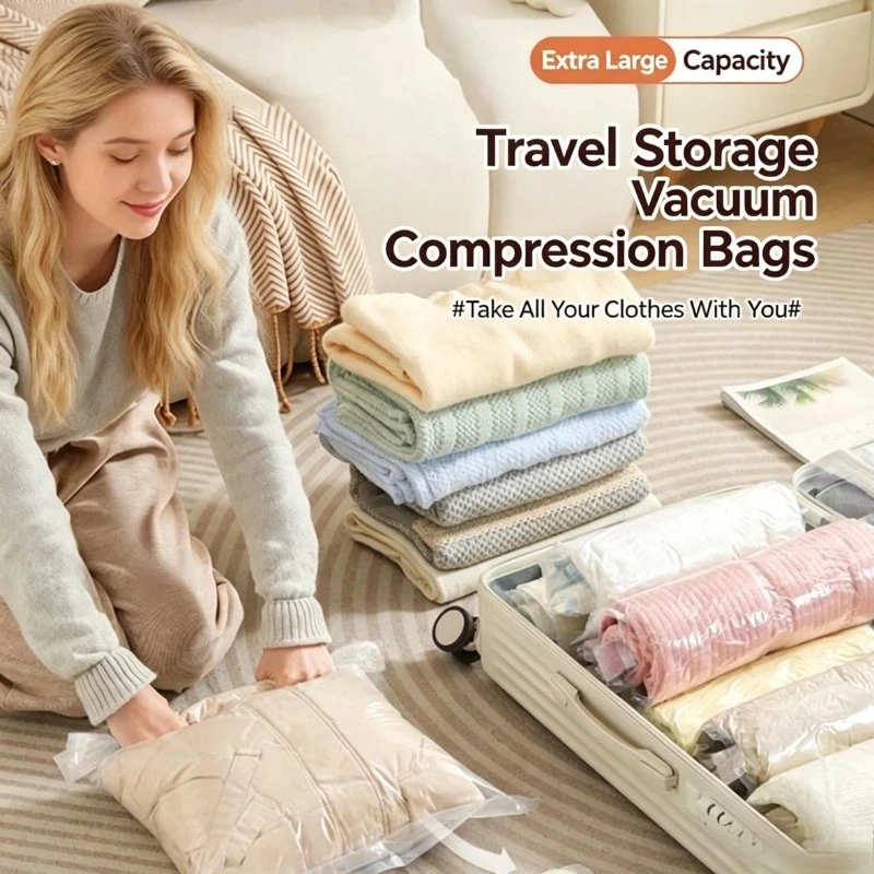 Compression Bag Vacuum - Rulo Şeklinde Yer Tasarrufu Sağlayan Seyahat