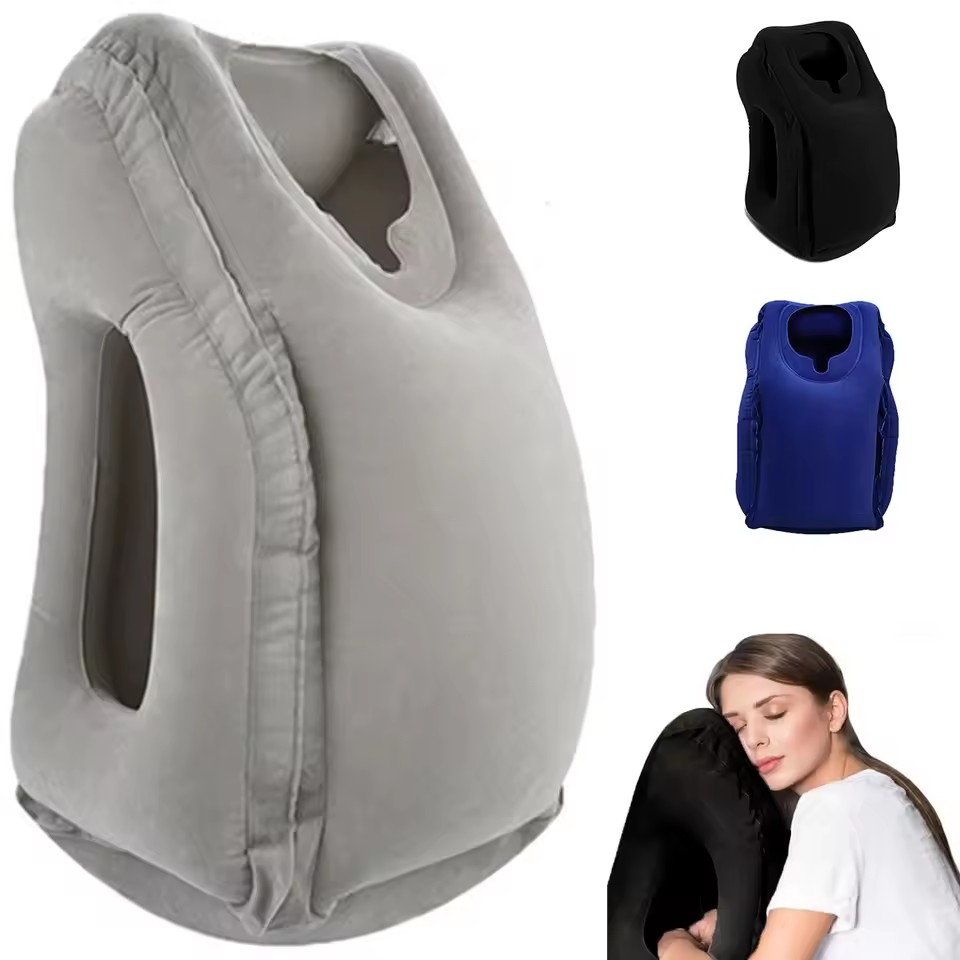 Travel Accessories Long Flight - Şişirilebilir Seyahat Yastığı, Boyun ve Baş