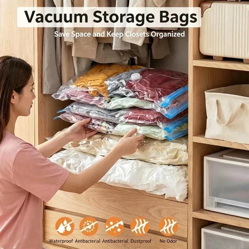 Compression Bag Vacuum - 1/3/5 adet vakumlu torba ve pompa