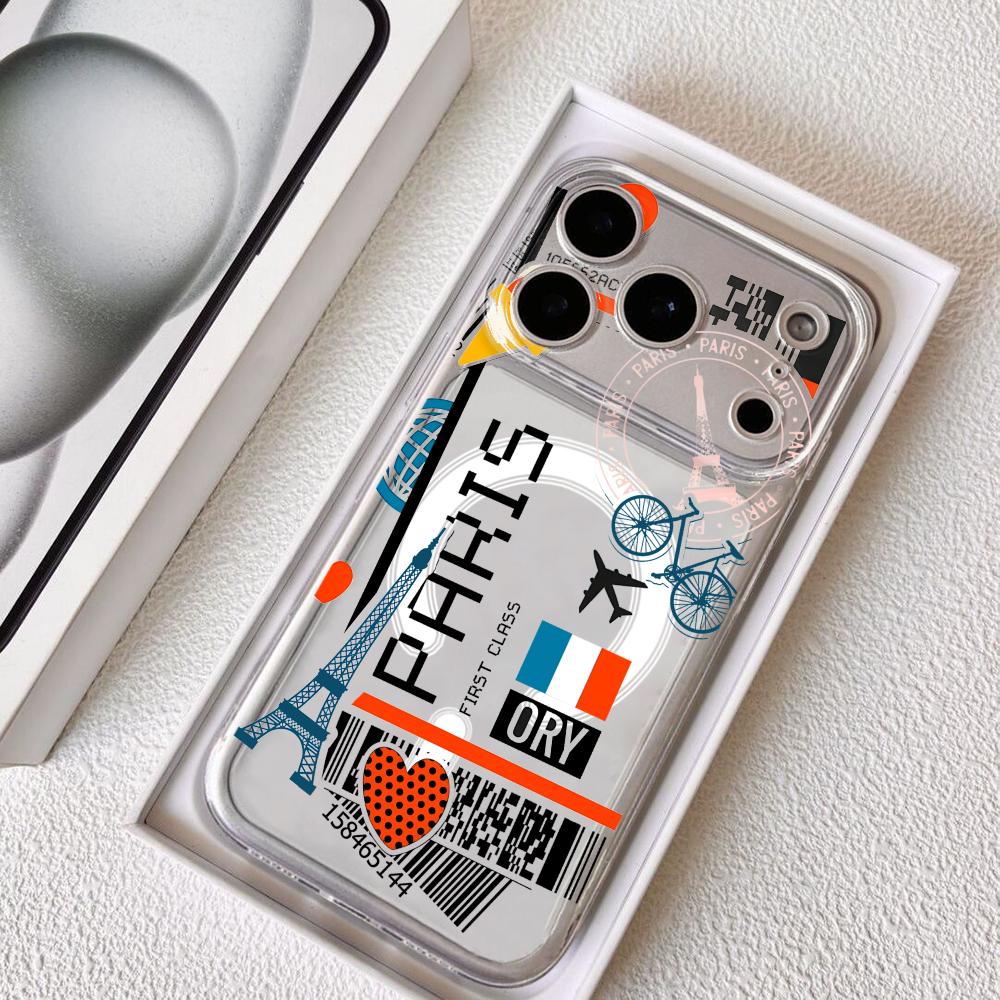 Travel Accessories Iphone - Fransa Uçak Bileti Desenli iPhone 17