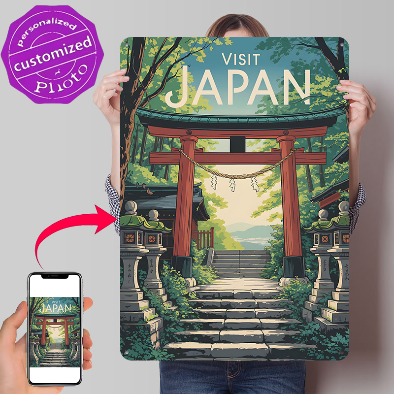 Travel Accessories To 3D Print - Japonya Seyahat 3D Dokulu Baskılı Poster